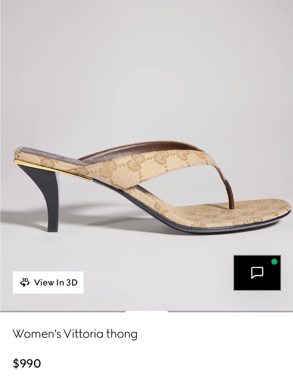 Gucci Beige Monogram Canvas Thong Mules - Picture 3 of 8